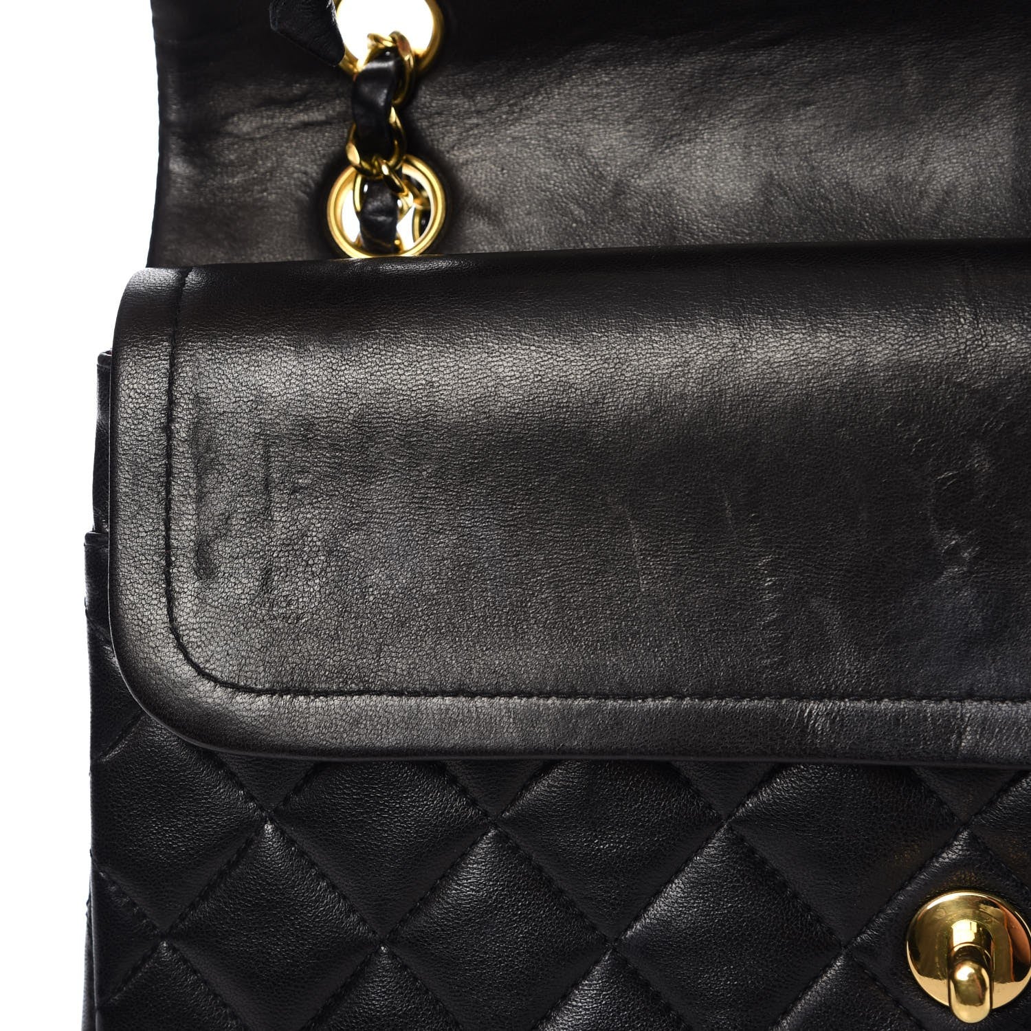 Chanel Lambskin Quilted Medium Double Flap Black 10 of 15