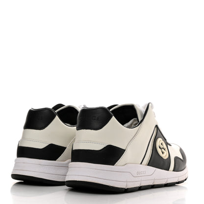 Gucci Calfskin Womens Interlocking G Sneakers 37.5 Black White 4 of 9