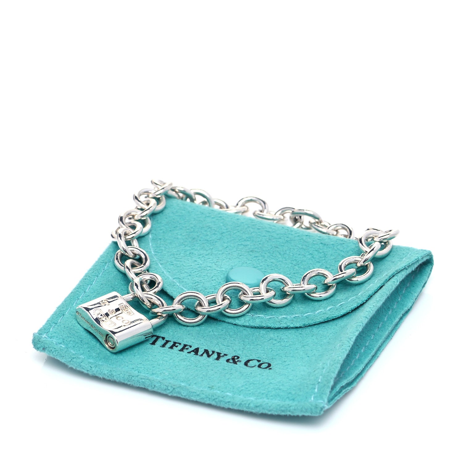 Tiffany Sterling Silver 1837 Lock Charm Bracelet 9 of 9