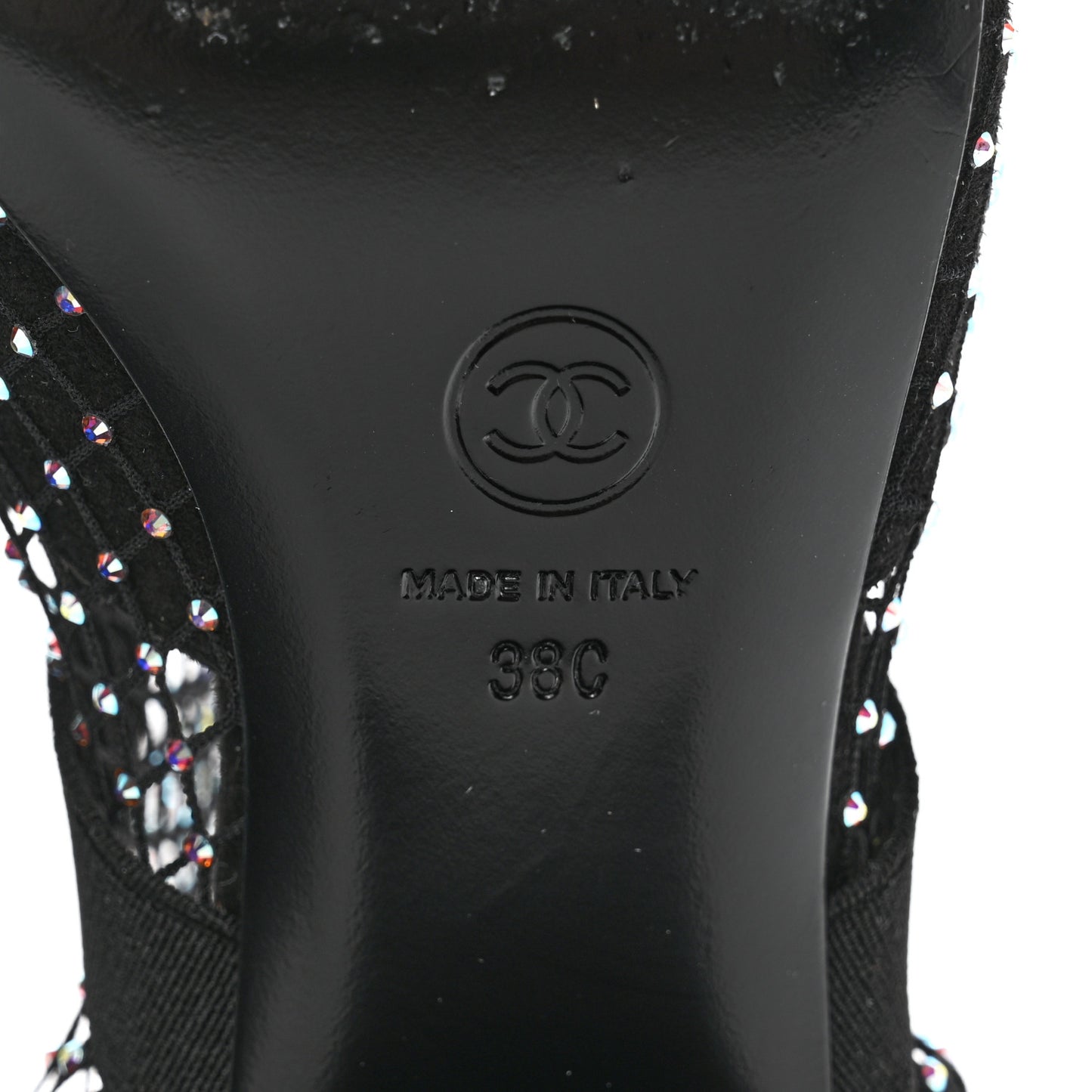 Resille Strass Kid Suede Patent Mary Jane Short Boots 38 Black