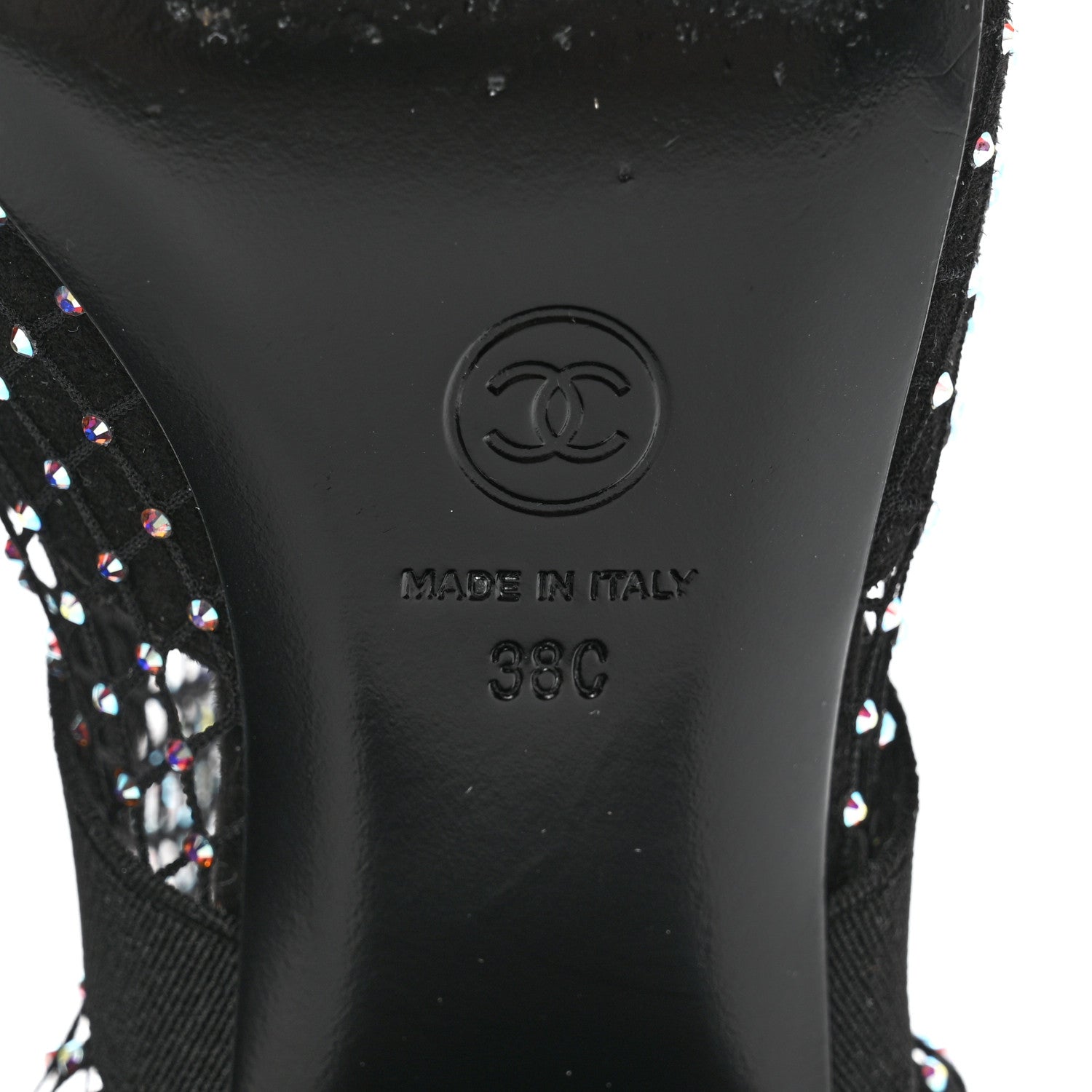 Chanel Resille Strass Kid Suede Patent Mary Jane Short Boots 38 Black 7 of 10