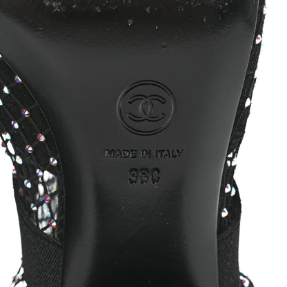 Chanel Resille Strass Kid Suede Patent Mary Jane Short Boots 38 Black 7 of 10