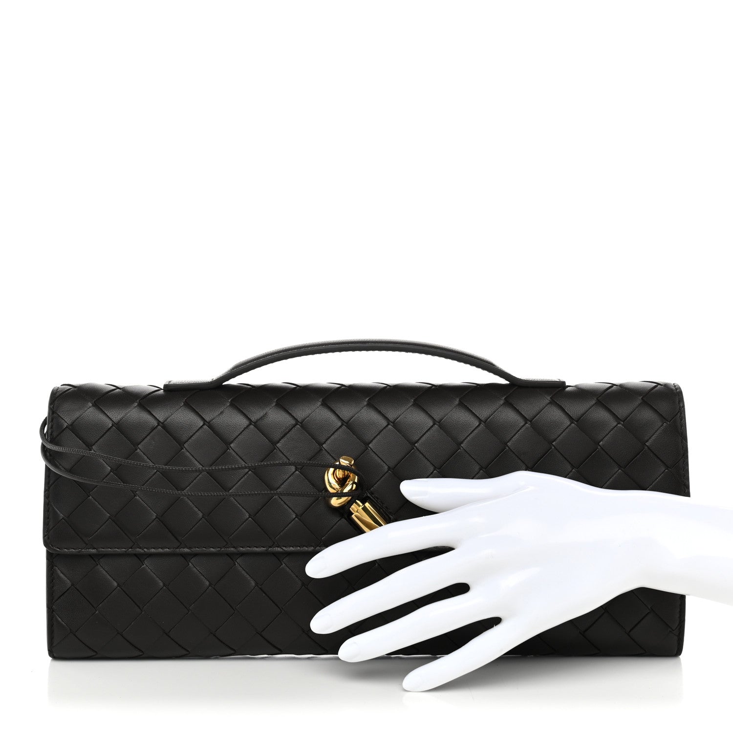 Bottega Veneta Nappa Intrecciato Long Andiamo Top Handle Clutch Fondant 2 of 7