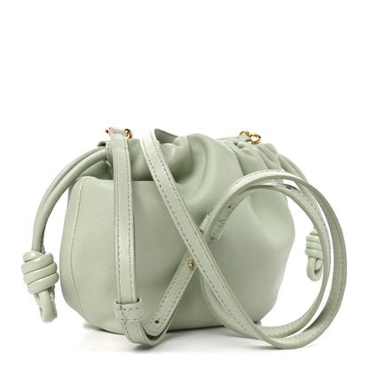 Loewe Mellow Nappa Donut Chain Mini Flamenco Knot Clutch Spring Jade 3 of 10
