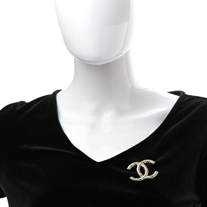 Chanel Metal CC Diamond Quilted Brooch Light Gold 2 of 5