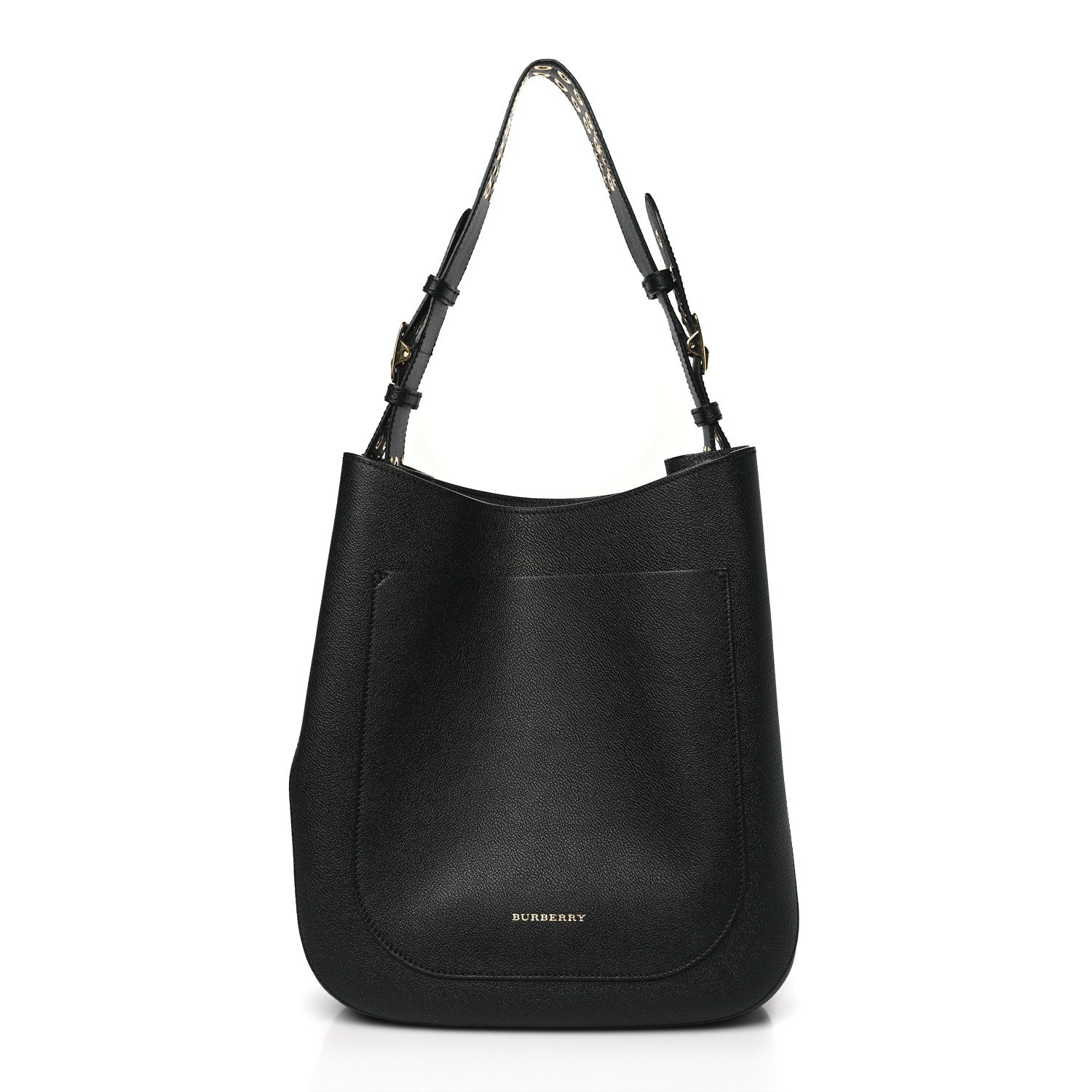 Burberry Soft Grainy Calfskin Small Studded Elmstone Hobo Black 1 of 8