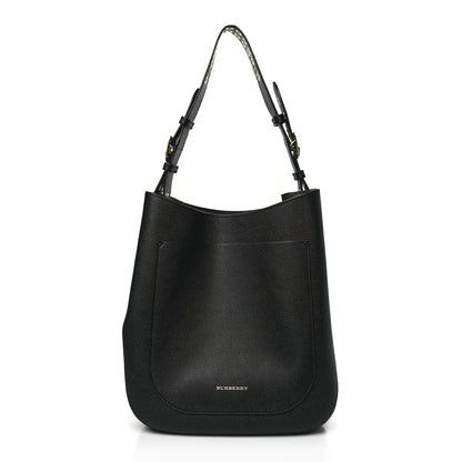 Burberry Soft Grainy Calfskin Small Studded Elmstone Hobo Black 1 of 8