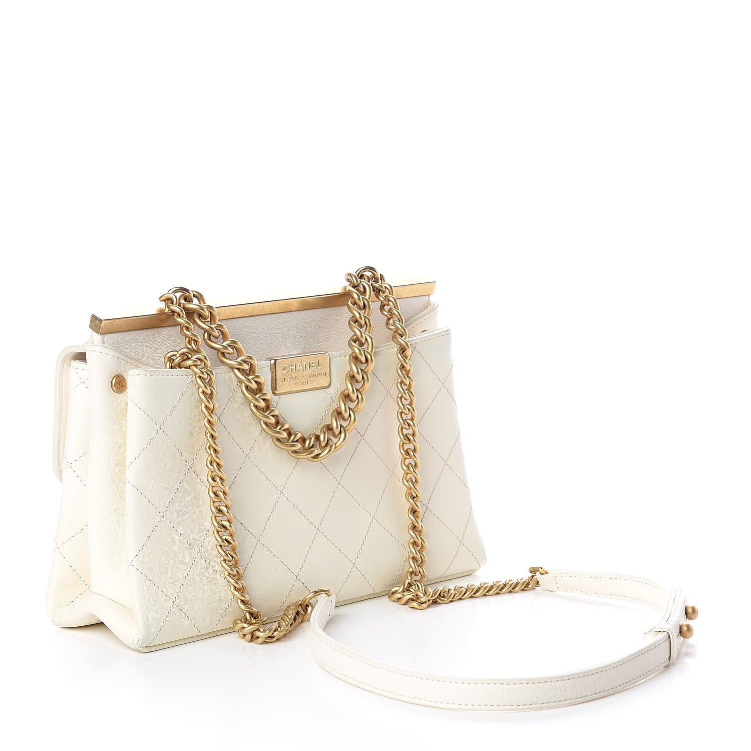 Chanel Lambskin Quilted Small Coco Lux Flap White 3 of 12