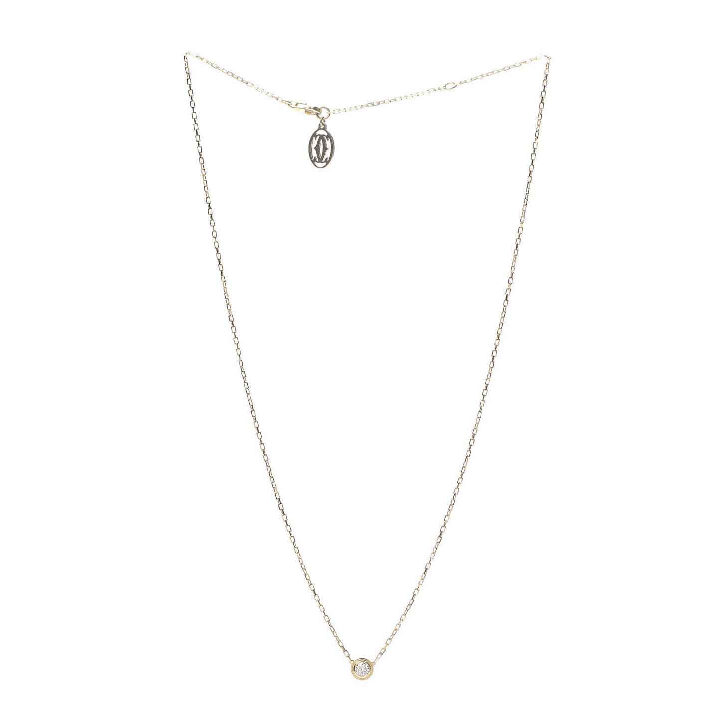 18K Yellow Gold Diamond LM D'Amour Pendant Necklace
