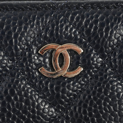 Chanel Caviar Quilted Zip Around Wallet Navy 5 of 8