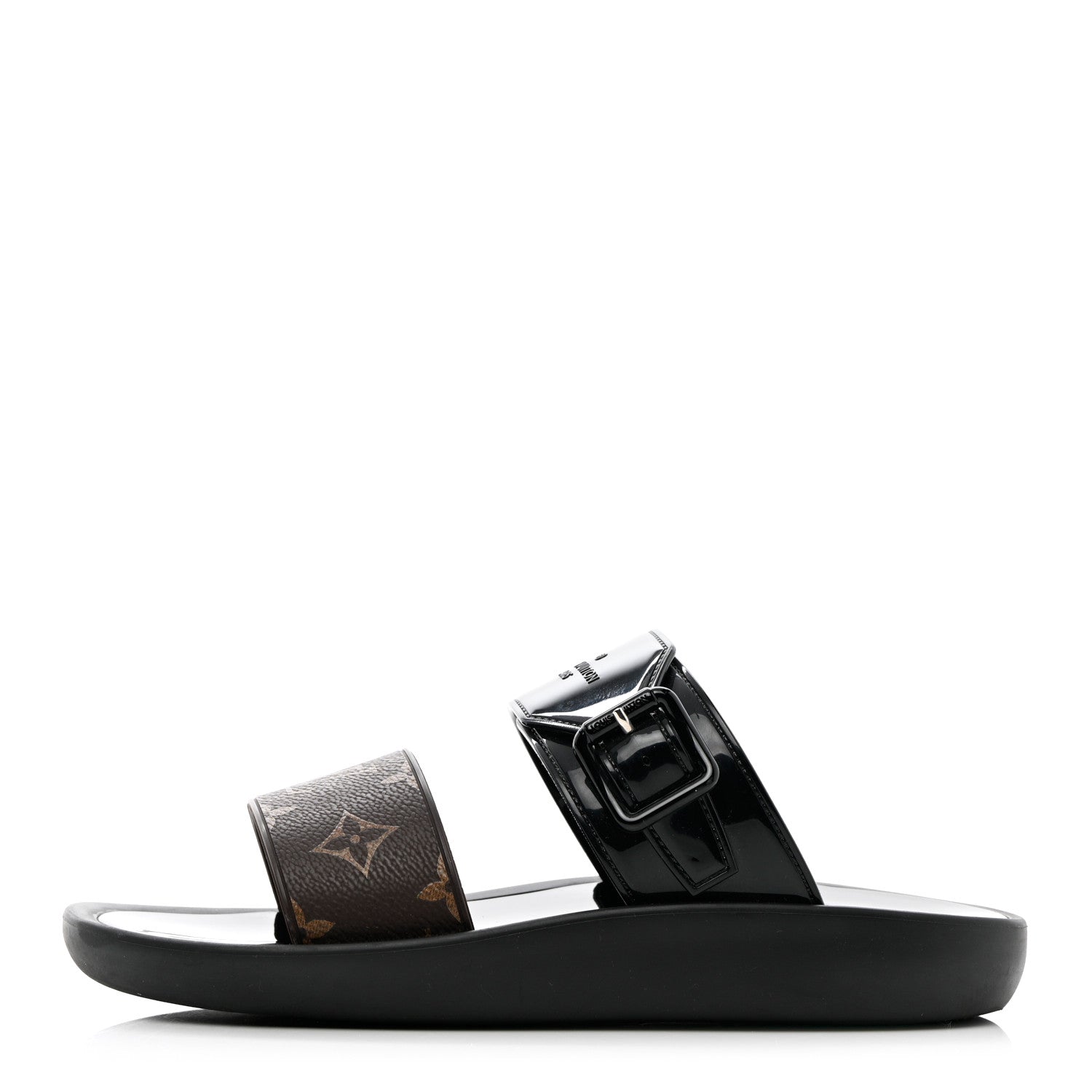 Louis Vuitton Monogram Sunbath Flat Mule Sandals 38 Black 1 of 16