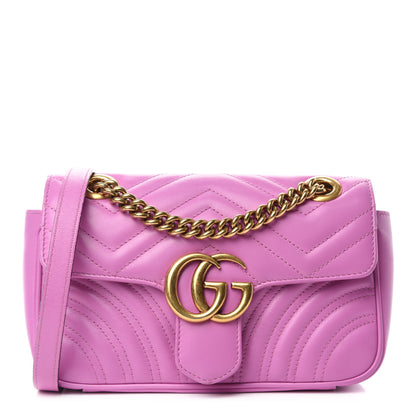 Gucci Calfskin Matelasse Mini GG Marmont Shoulder Bag Candy Mousse 1 of 10