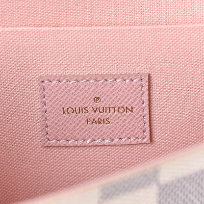 Louis Vuitton Damier Azur Pochette Felicie Chain Wallet Rose Ballerine 7 of 12
