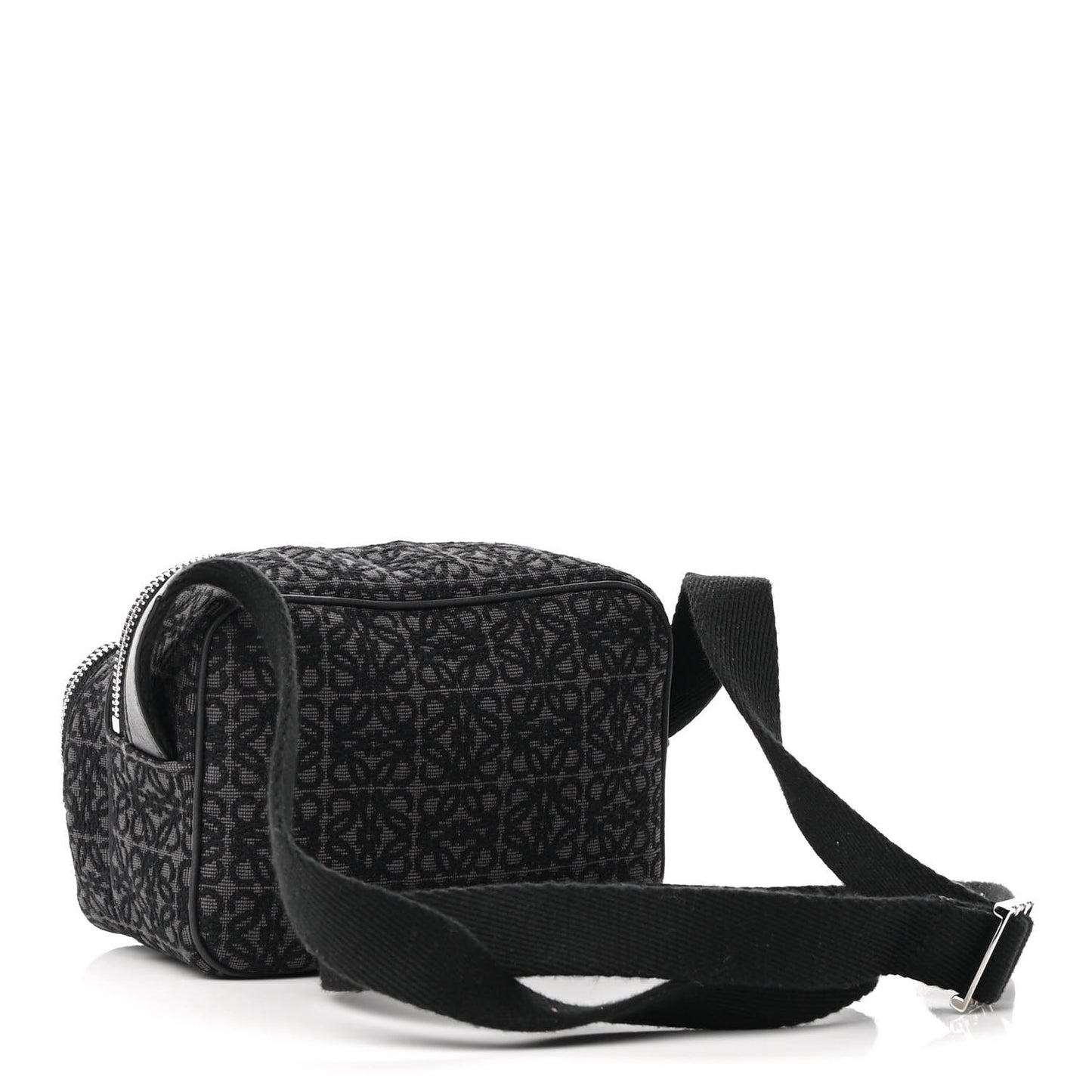 Jacquard Anagram Calfskin Mini Camera Bag Anthracite Black