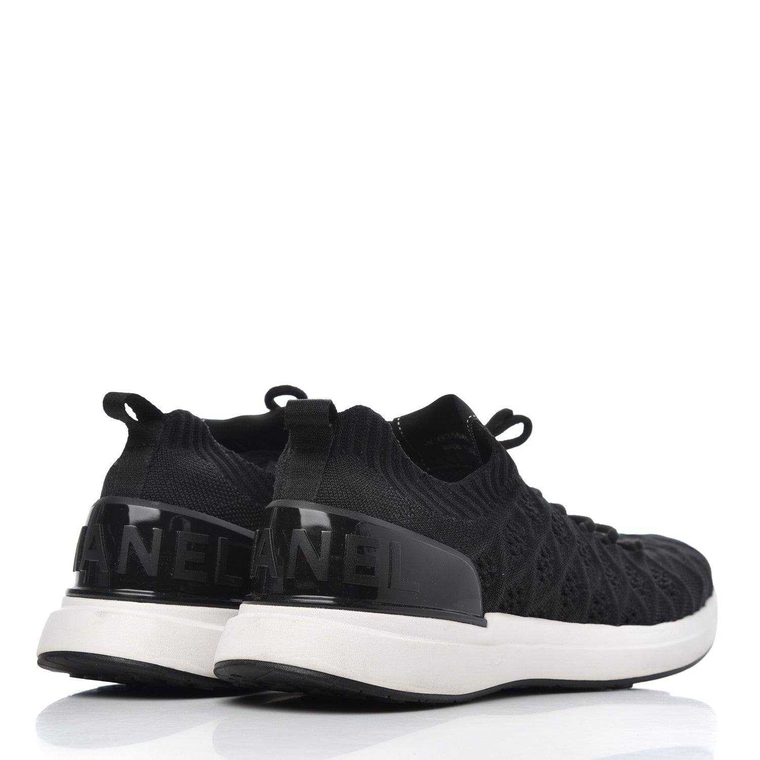 Chanel Fabric Logo Sneakers 39.5 Black 4 of 11