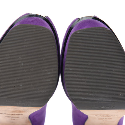 Saint Laurent Kid Scamosciato Tribute 105 Platform Mary Jane Peep Toe Pumps 36 Viola 10 of 14