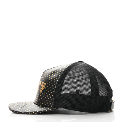 Gucci X SEGA Calfskin GUCCY Stars Baseball Hat L Black Gold 3 of 8