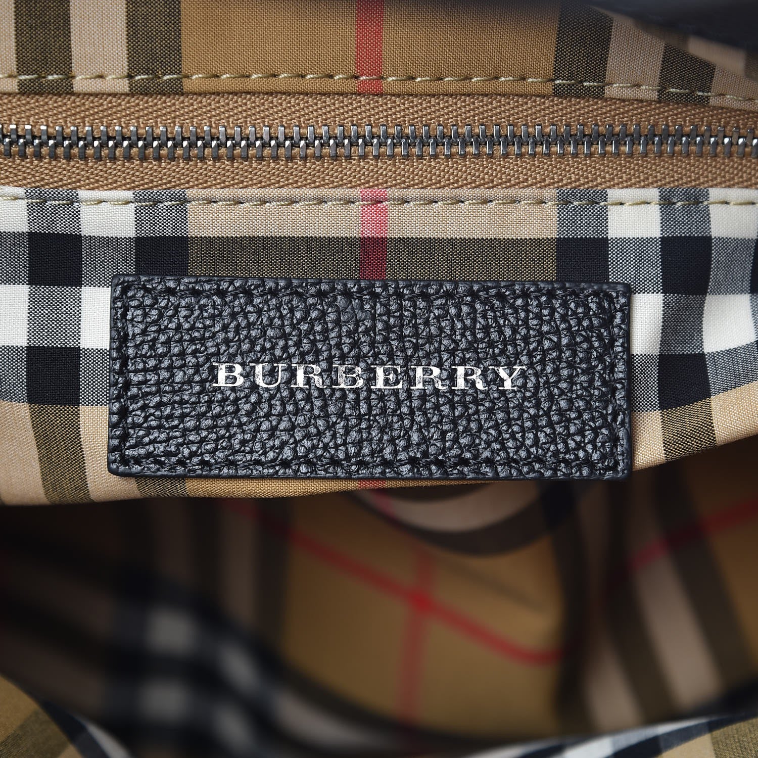 Burberry Derby Calfskin Medium Banner Tote Black 6 of 9