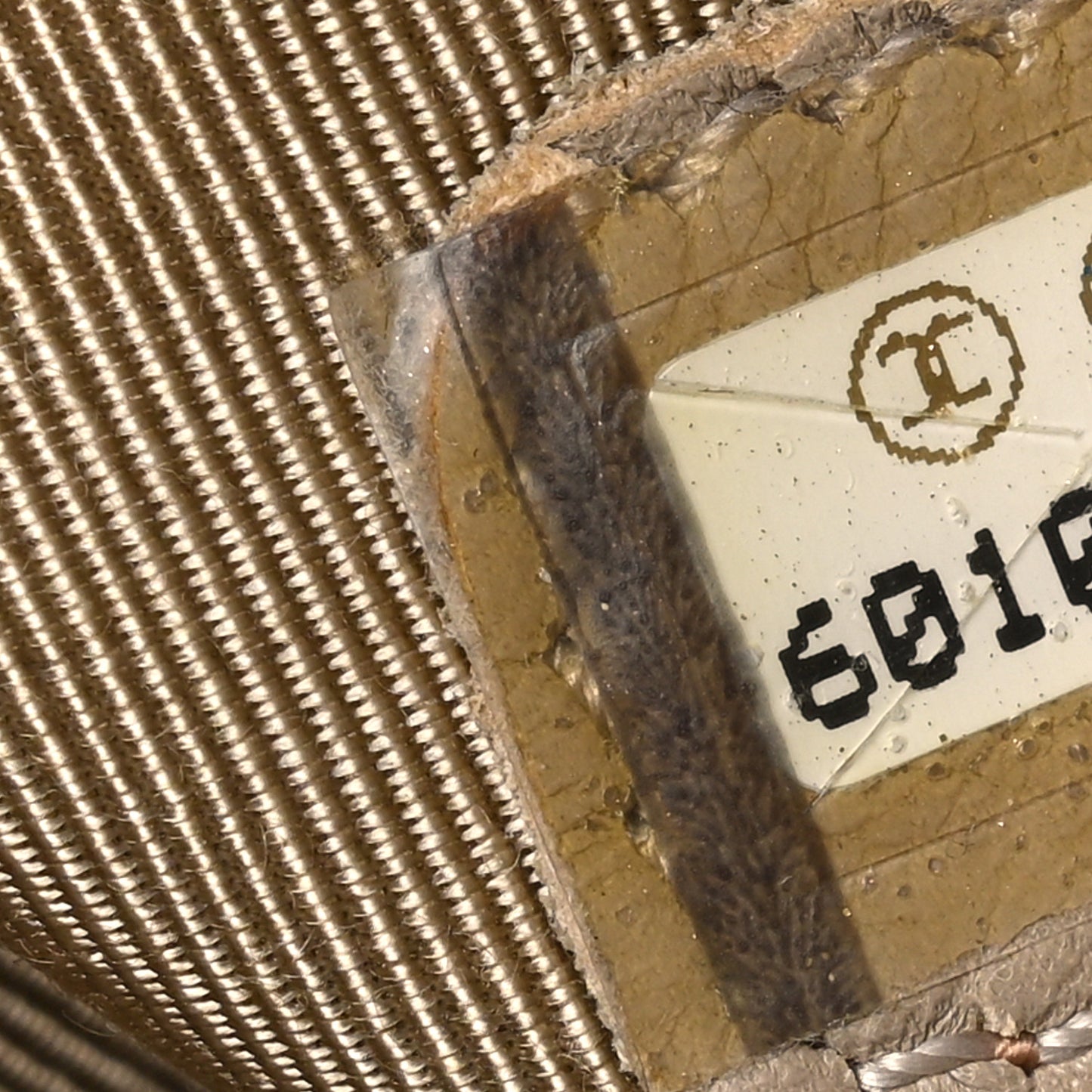 Canvas Calfskin Wooden Handle Bag Beige