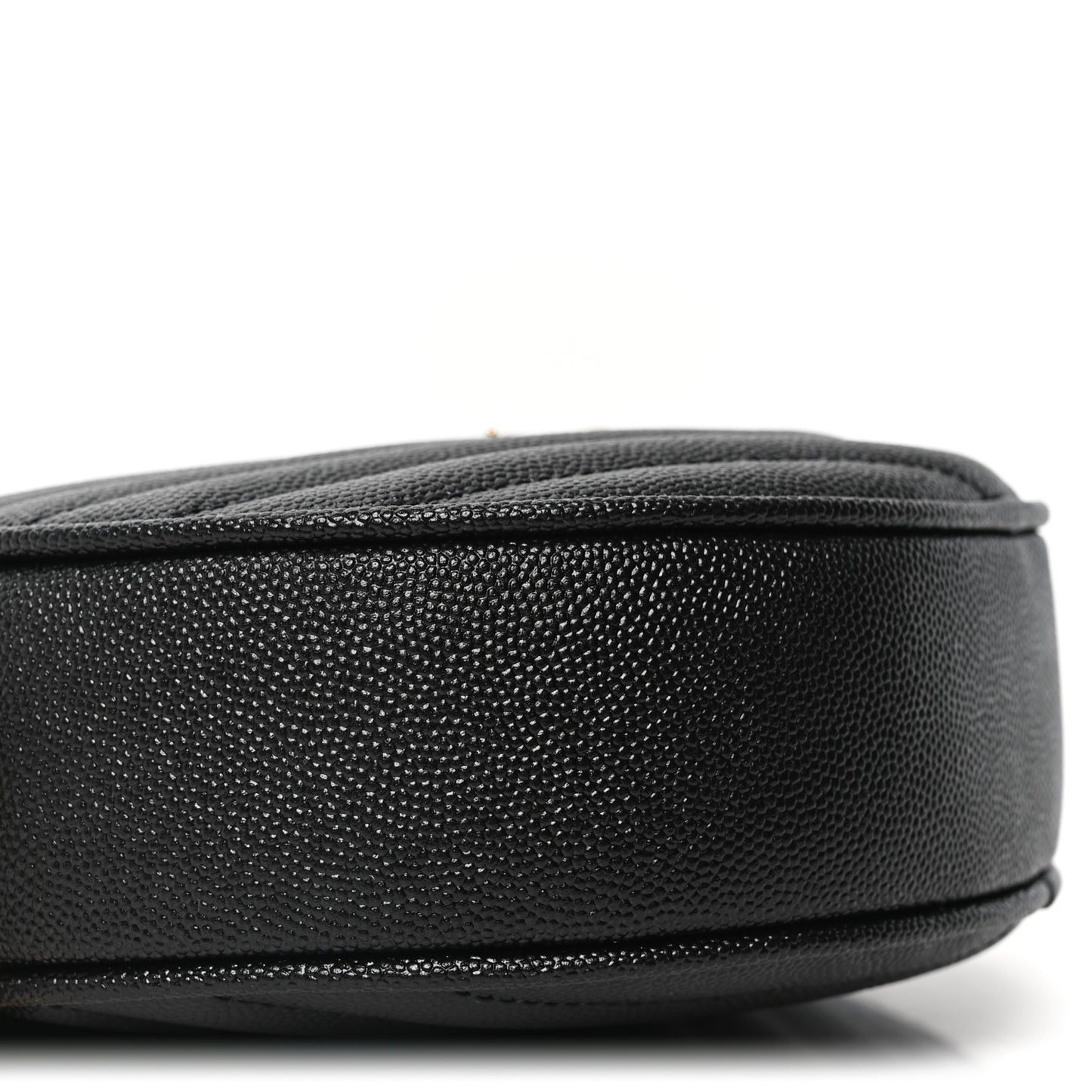 Grain De Poudre Matelasse Chevron Quilted Round Vinyle Camera Bag Black