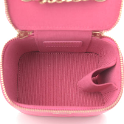 Chanel Caviar Quilted Mini Vanity Case With Chain Pink 5 of 11