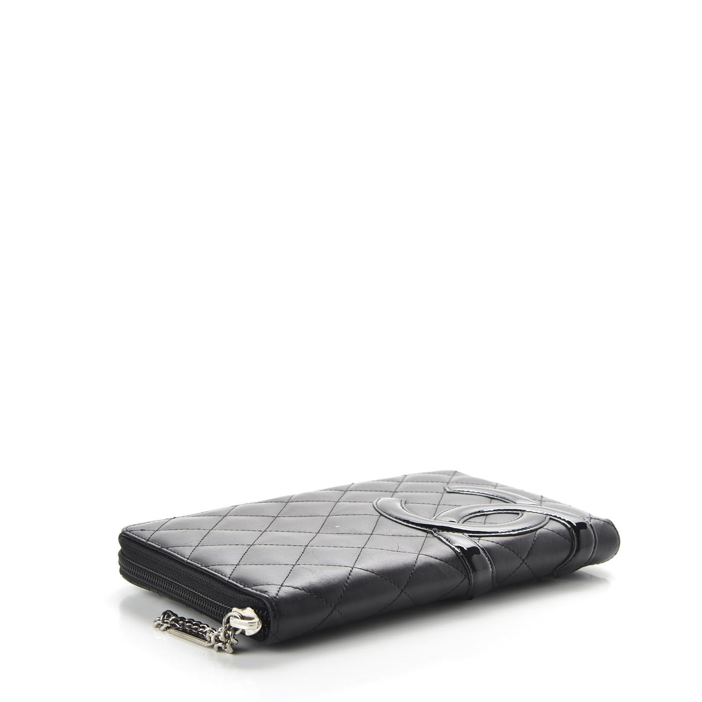 Calfskin Cambon Zip Around Organizer Wallet Black