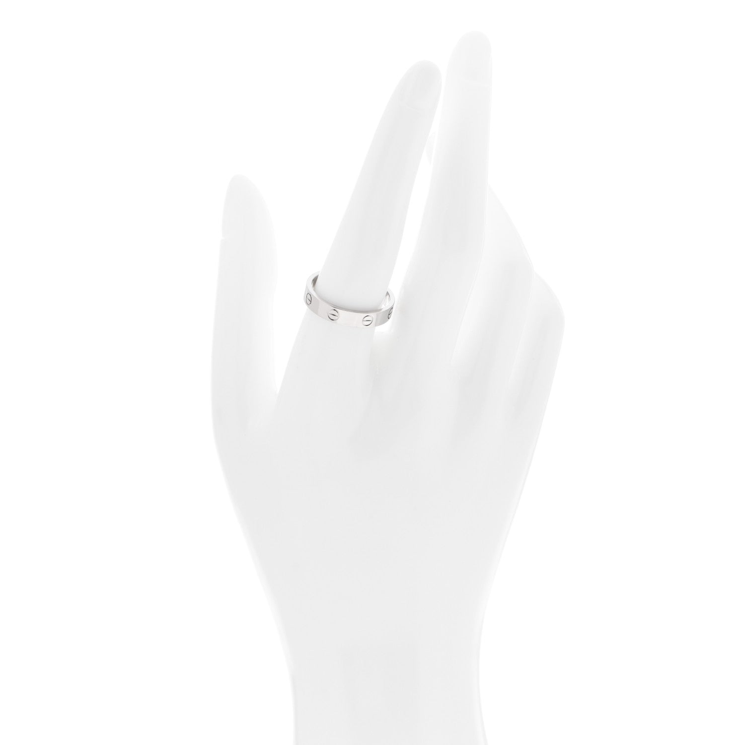 Cartier 18K White Gold 3.5mm LOVE Wedding Band Ring 57 8 2 of 4