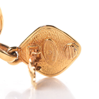 Chanel CC Large Drop Clip On Earrings Gold 4 of 4