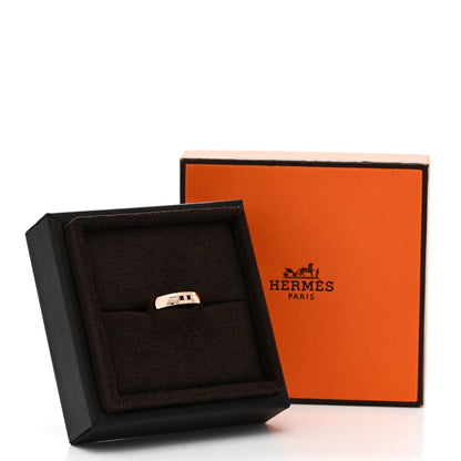 Hermes 18K Rose Gold Diamond Ever Herakles Wedding Band Ring 49 4.75 7 of 7