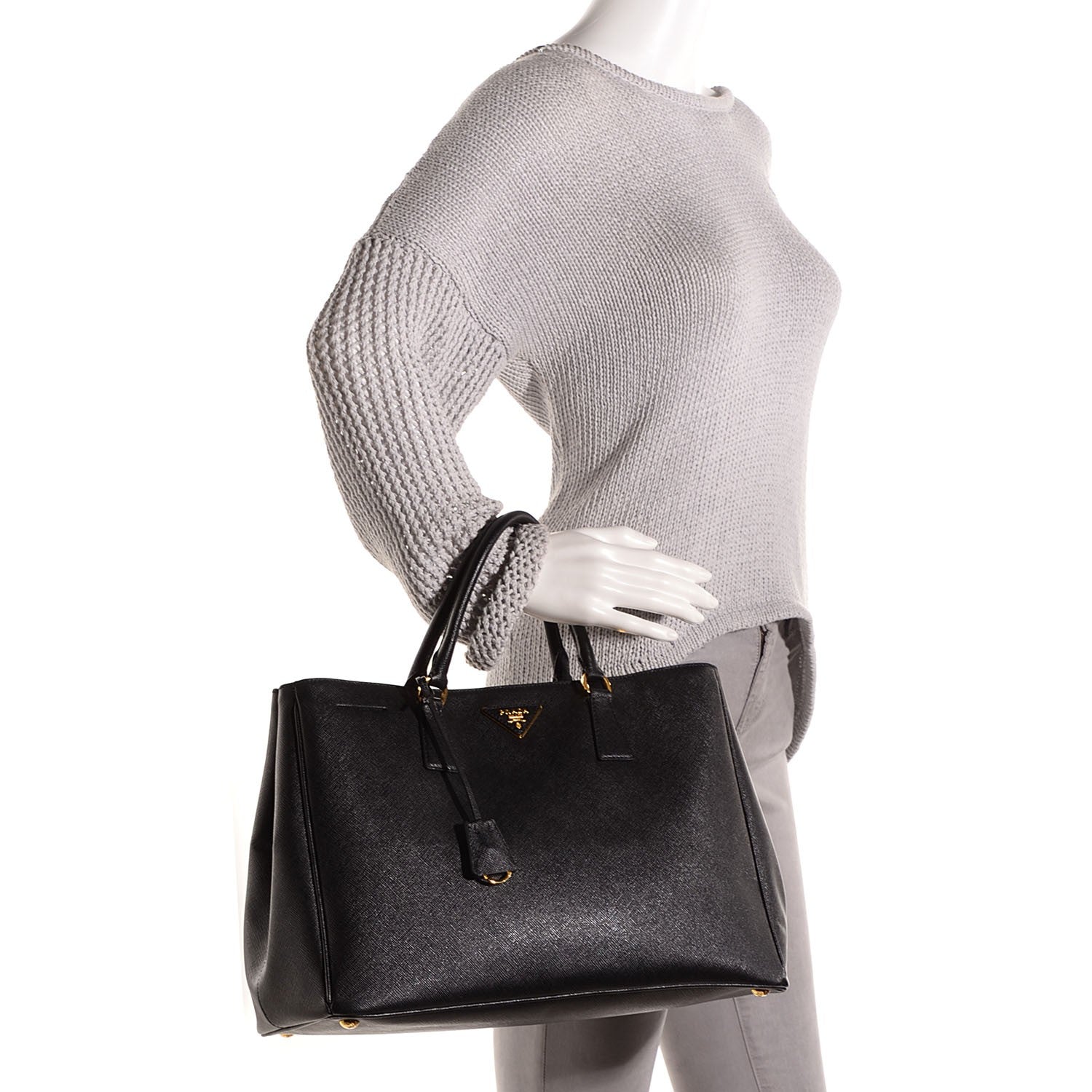 Prada Saffiano Lux Large Tote Nero Black 2 of 9