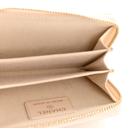 Chanel Caviar Quilted Zip Coin Purse Ivory 5 of 9