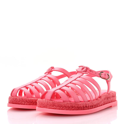 Chanel Lambskin Espadrille Sandals 39 Coral 4 of 10