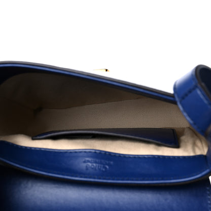 Chloe Calfskin Crocodile Lizard Embossed Mini C Double Carry Blue Brown 5 of 10