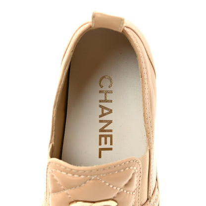 Chanel Lambskin Quilted Womens CC Stroll Sneakers 36.5 Beige 7 of 12