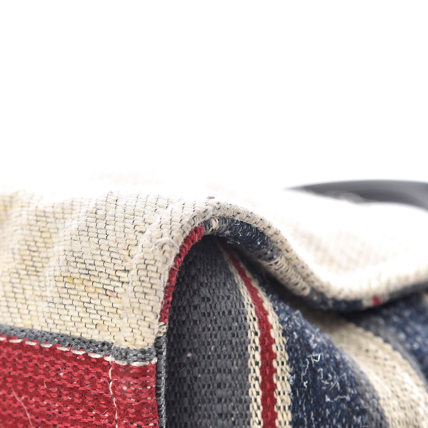 Striped Canvas Medium Deauville Tote Beige