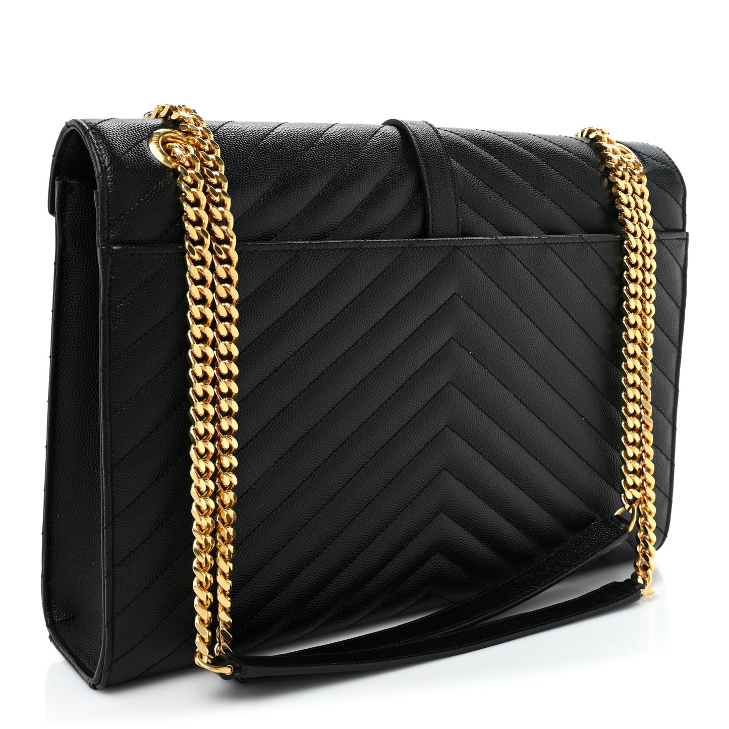 Grain De Poudre Matelasse Chevron Large Monogram Satchel Black