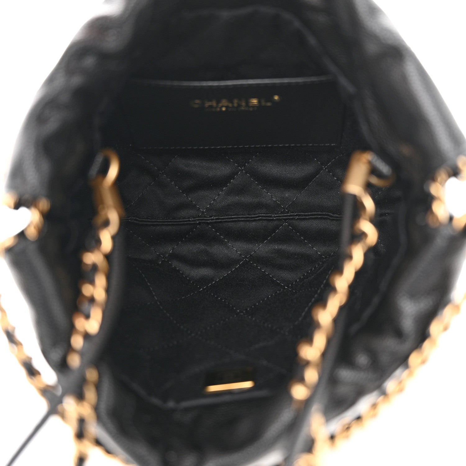 Chanel Shiny Caviar Quilted Monochrome Mini Chanel 22 Black 5 of 11