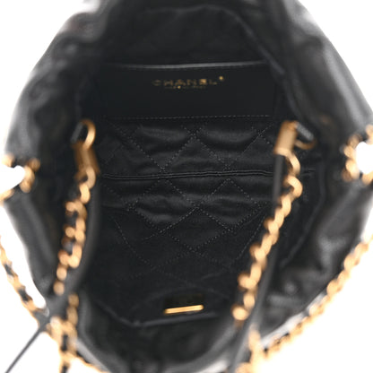 Chanel Shiny Caviar Quilted Monochrome Mini Chanel 22 Black 5 of 11