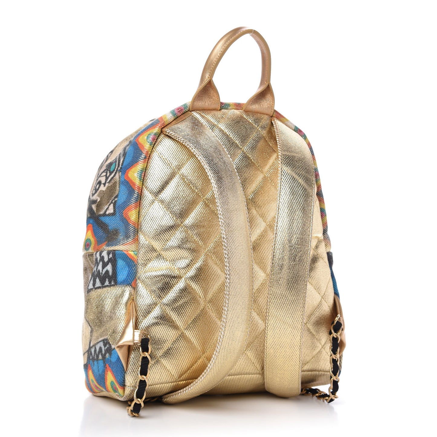 Graffiti Printed Canvas Street Spirit Backpack Multicolor