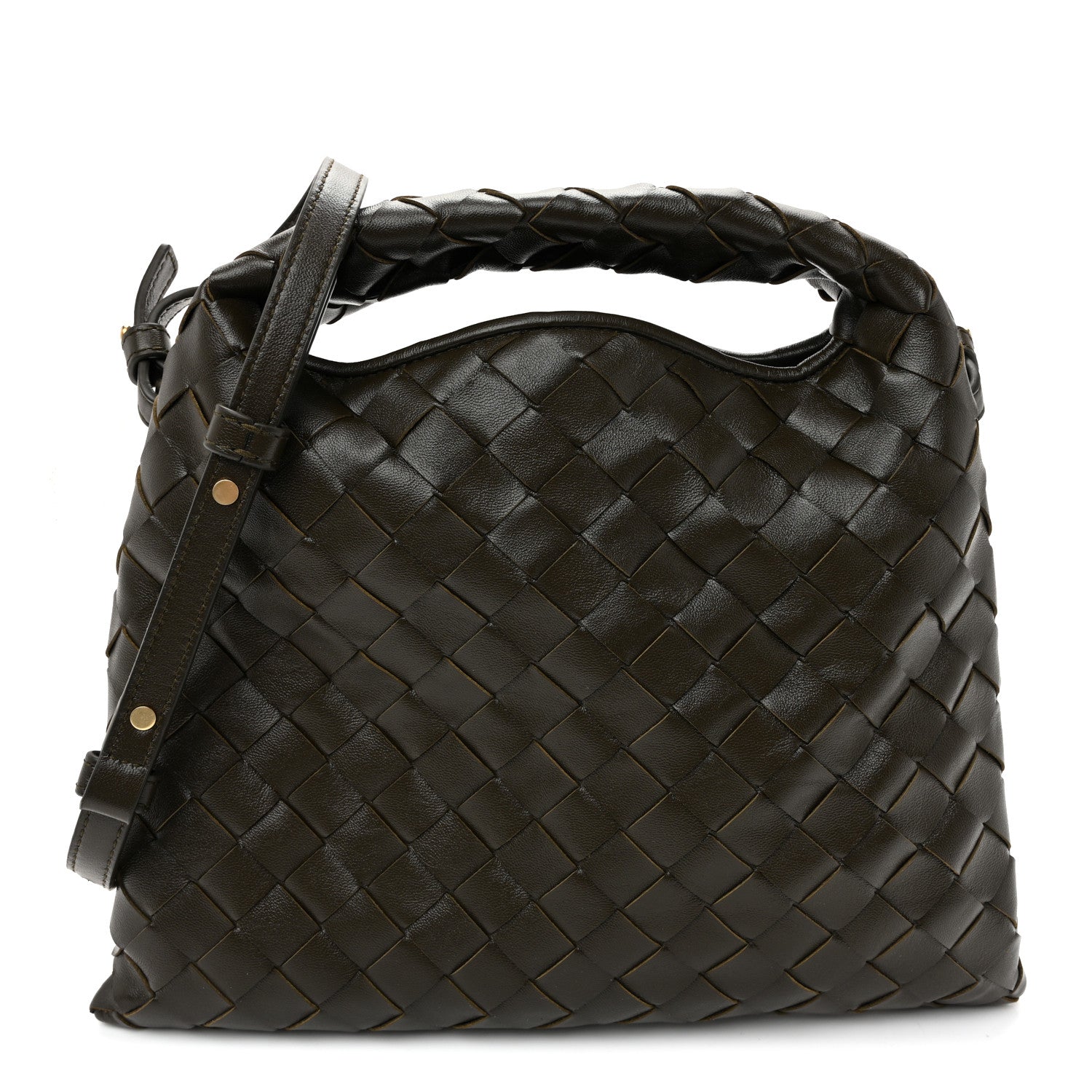 Bottega Veneta Calfskin Intrecciato Mini Hop Kaki 1 of 10