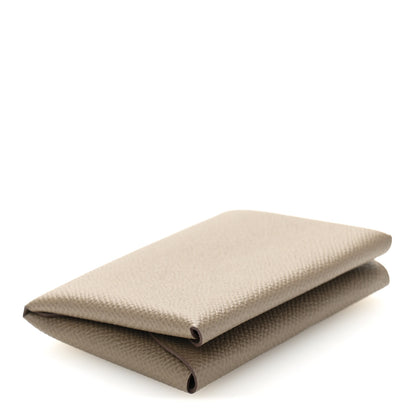 Hermes Epsom Calvi Duo Card Case Etoupe 4 of 8