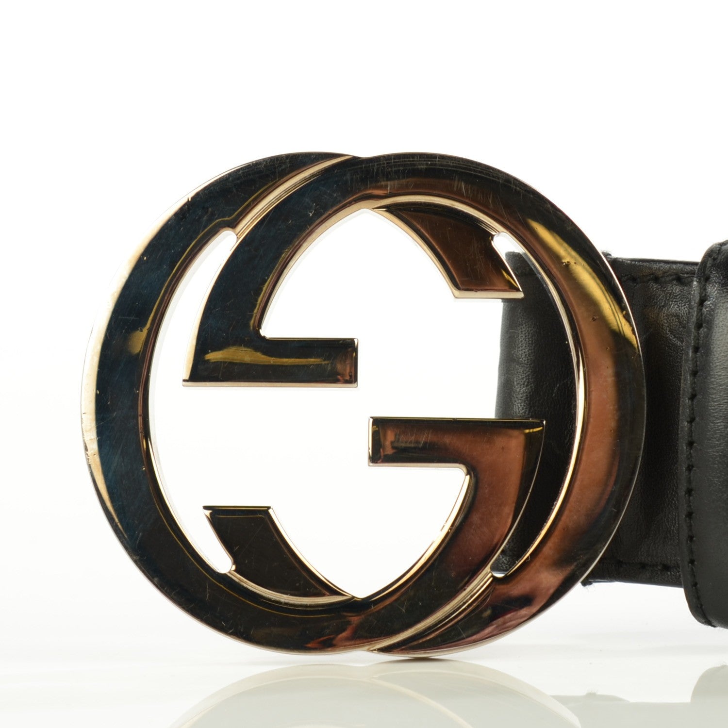 Gucci Guccissima Interlocking G Belt Black 85 34 4 of 8