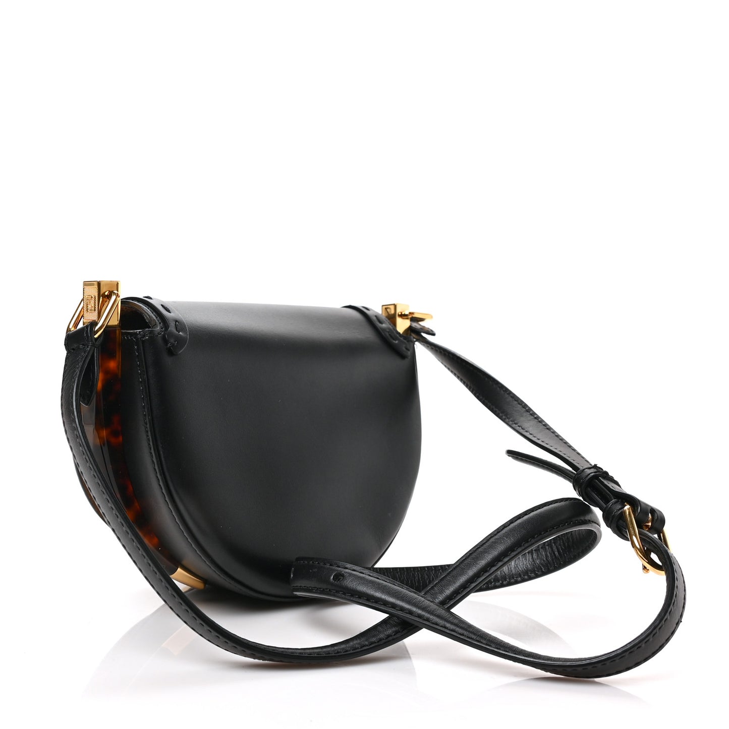 Vitello King Plexiglass Moonlight Shoulder Bag Black