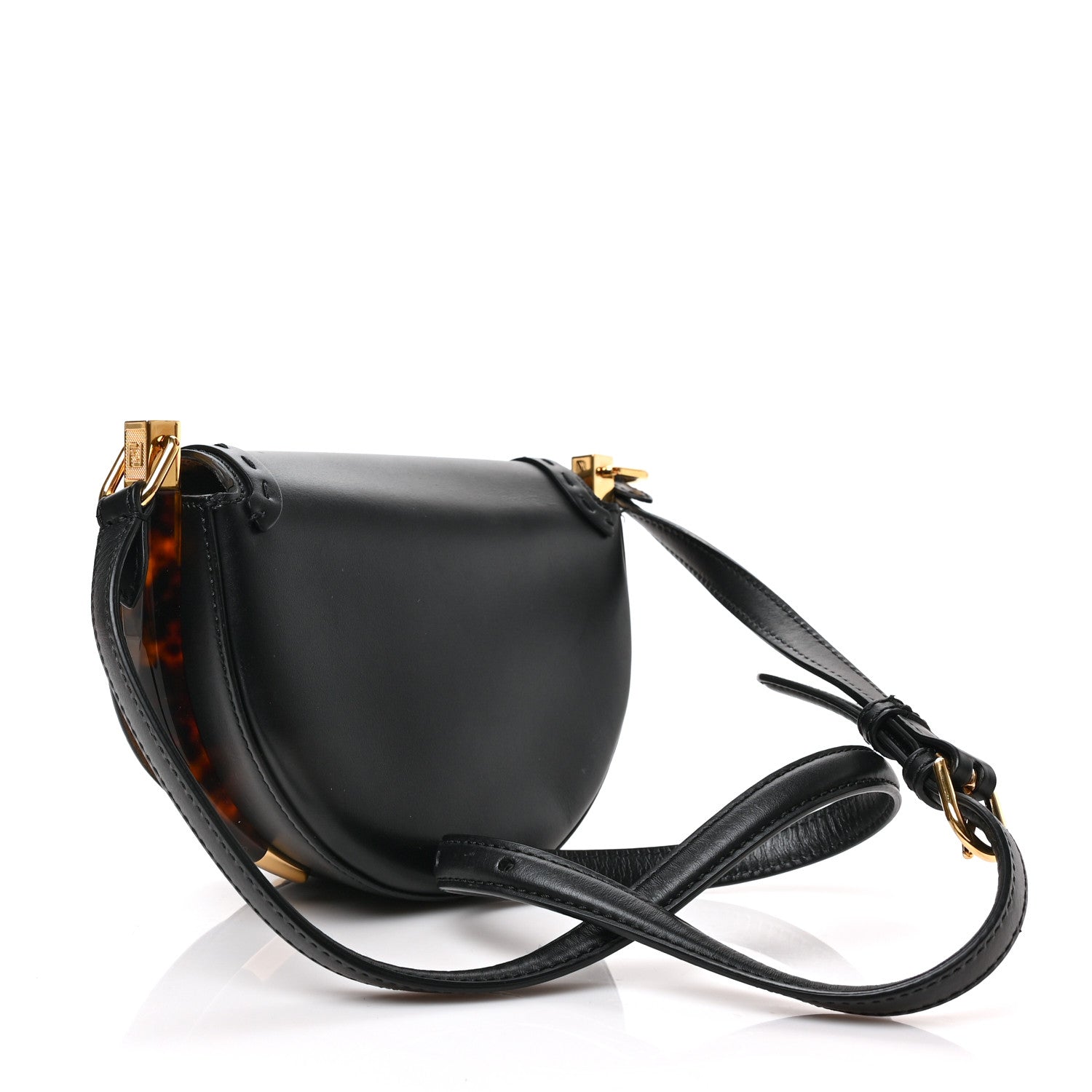Fendi Vitello King Plexiglass Moonlight Shoulder Bag Black 3 of 10