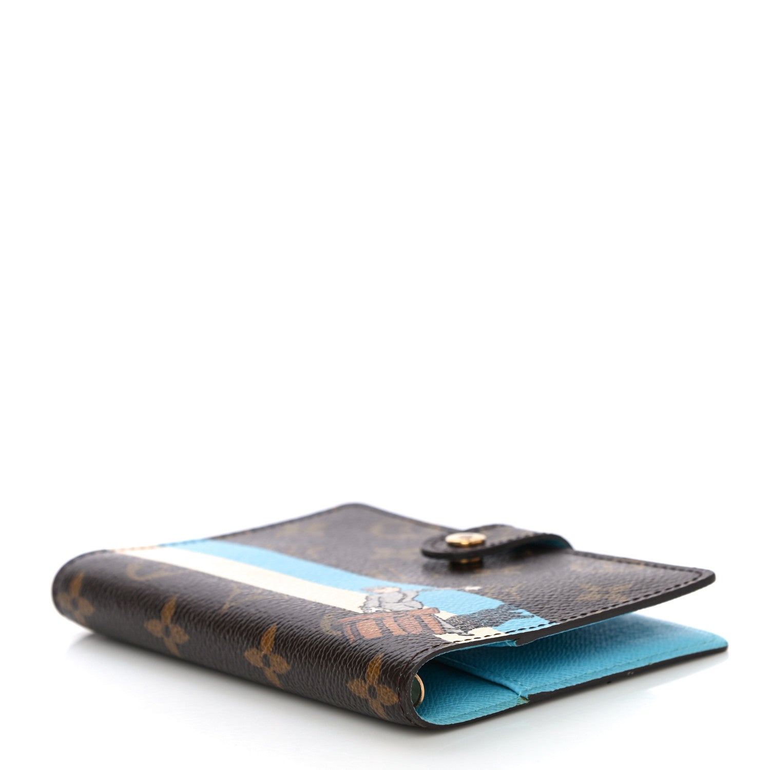 Louis Vuitton Monogram Groom Small Ring Agenda Cover Blue 4 of 11