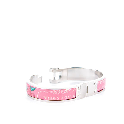 Hermes Enamel Printed Narrow Brides De Gala Hinged Bracelet S 4 of 5
