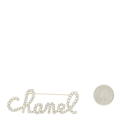 Chanel Metal Glass Swirling Pearls Brooch Pin Gold 3 of 10