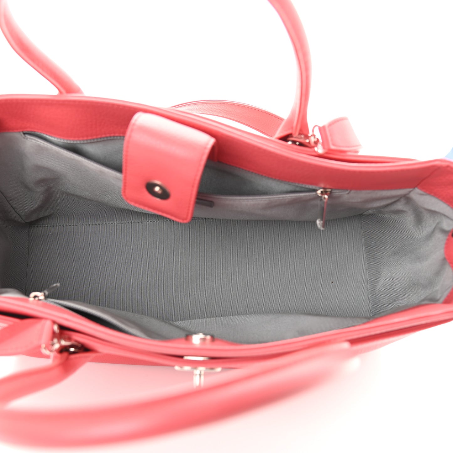 Calfskin Cerf Executive Shopper Tote Coral