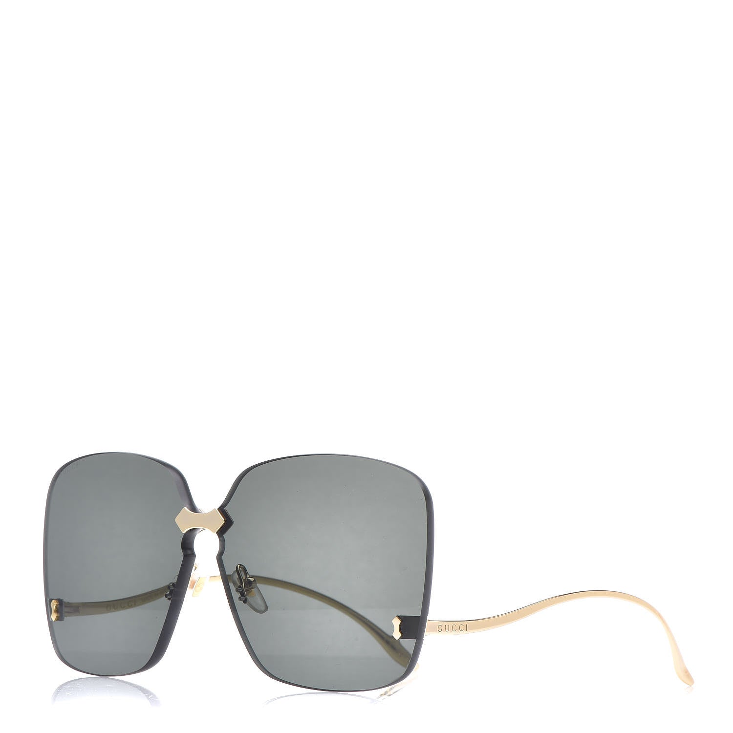 Gucci Rimless Sunglasses GG0352S Gold 1 of 7