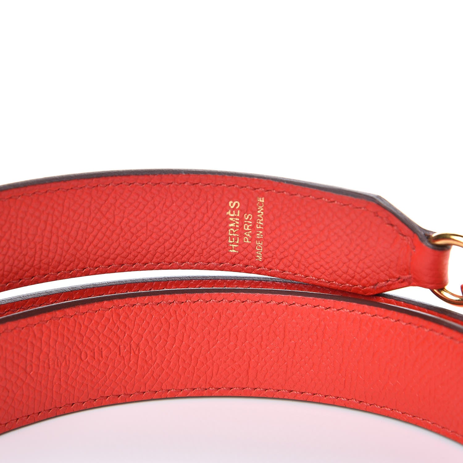 Hermes Epsom 25mm Mousqetons Tressage Shoulder Strap Rouge Coeur Bleu du Nord Rouge H 4 of 5